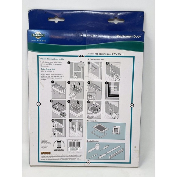 PetSafe Small+ 1-30 Lb Pet Screen Door Flap Opening 8 in x 9 1/4 in NEW - Picture 4 of 5
